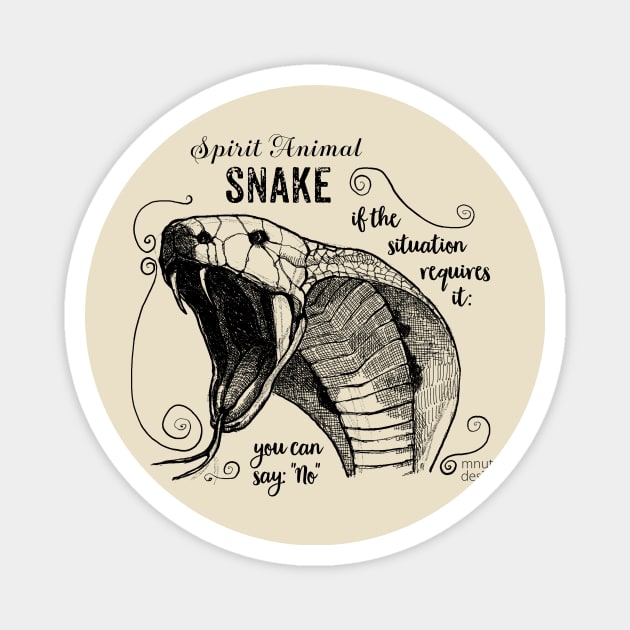 Spirit animal - Snake black Magnet by mnutz